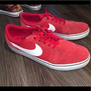 Mens Nike sb red and white shoes